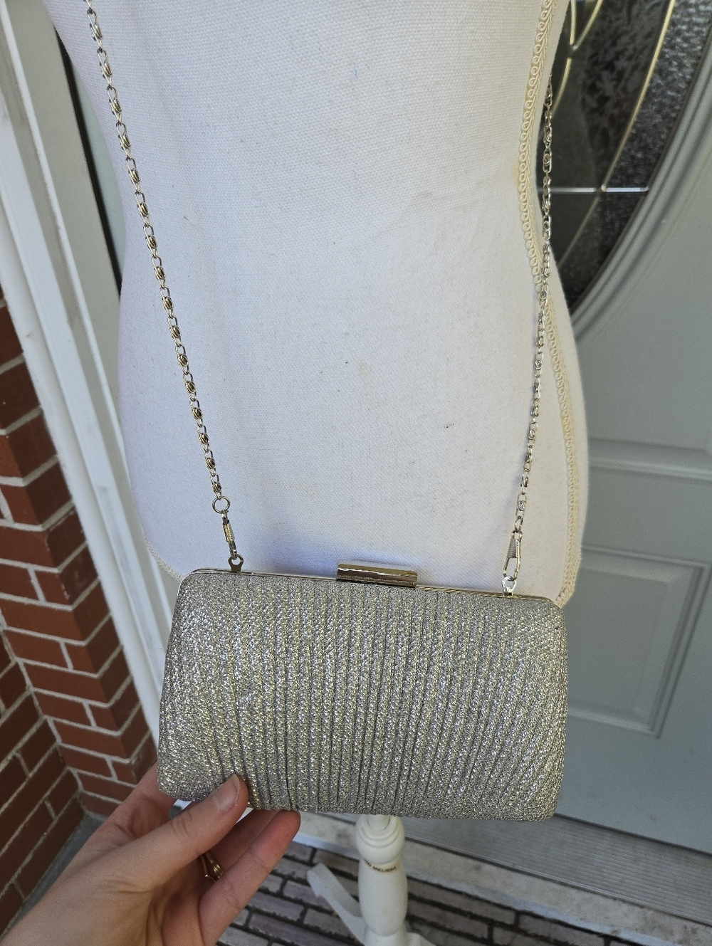Camilla La Vie Silver Crossbody Clutch